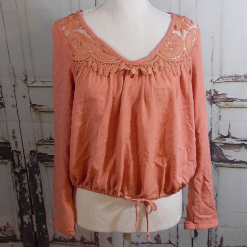 NWOT Seven Sisters Blouse, Sz Small Lace Yoke Cora